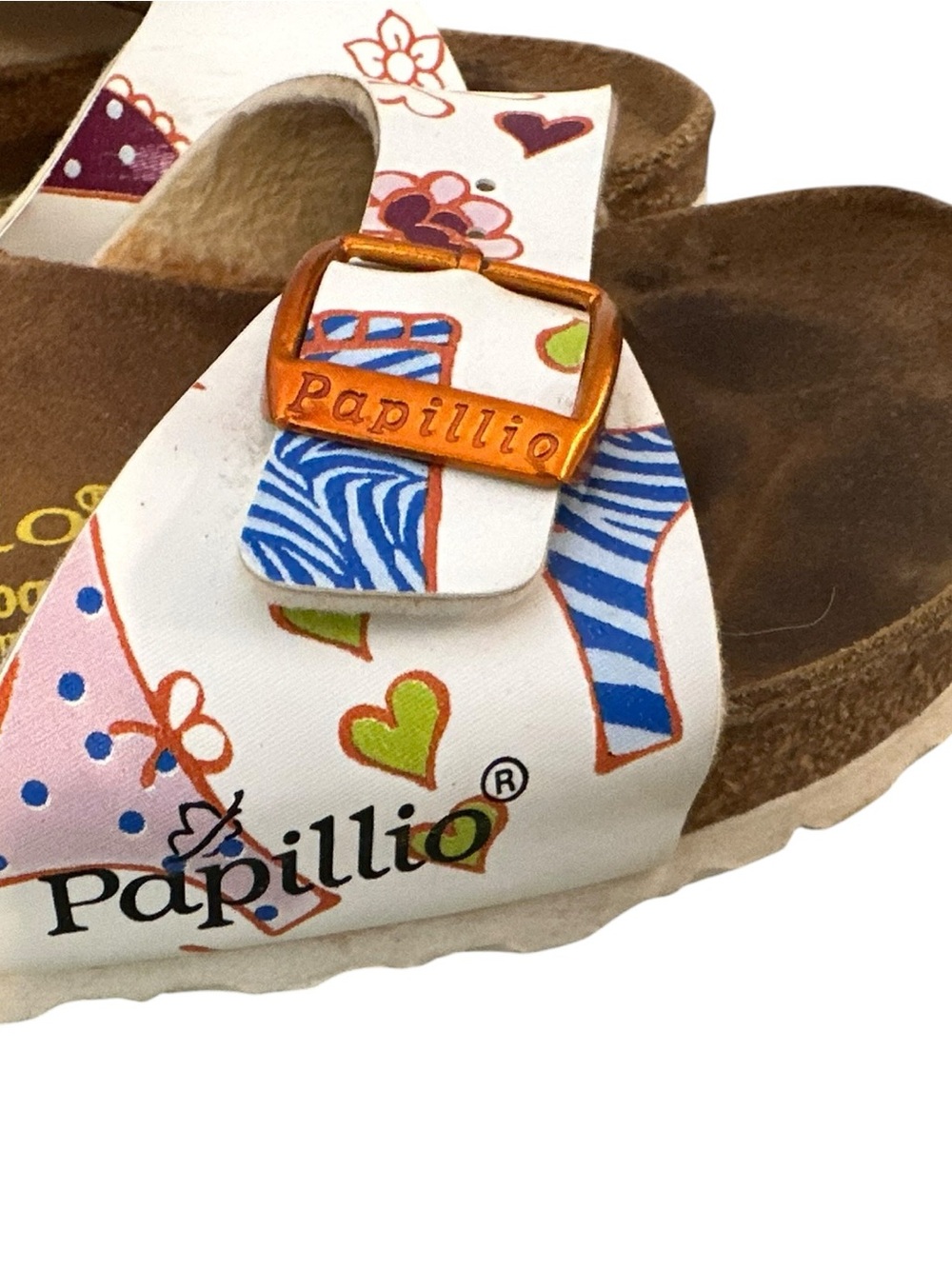 Birkenstock Papillio Madrid Slide Sandal 8 Floral Hearts Animal Print Art Deco - Picture 5 of 7